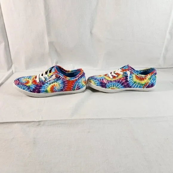 Skechers Bobs Youth Big Kids Size 6W Tie-Dye Sneakers Memory Foam Lace Up EUC - Picture 9 of 16